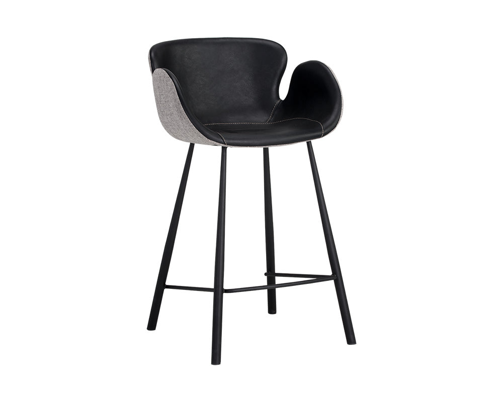 Waldo Counter Stool - Nightfall Black / November Grey