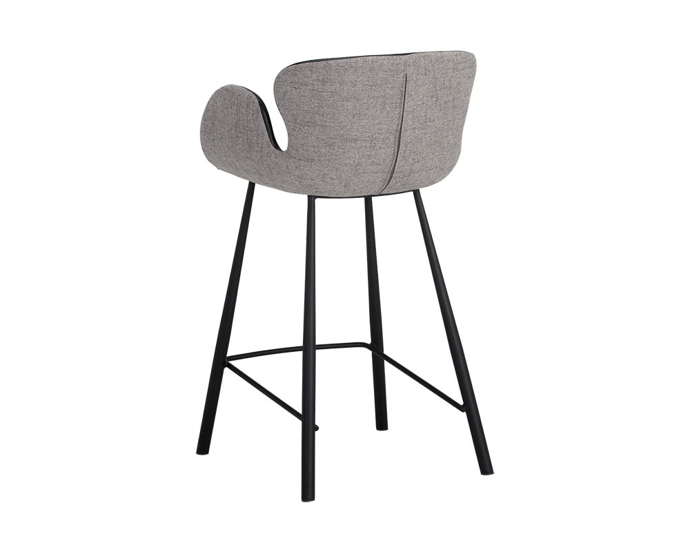 Waldo Counter Stool - Nightfall Black / November Grey