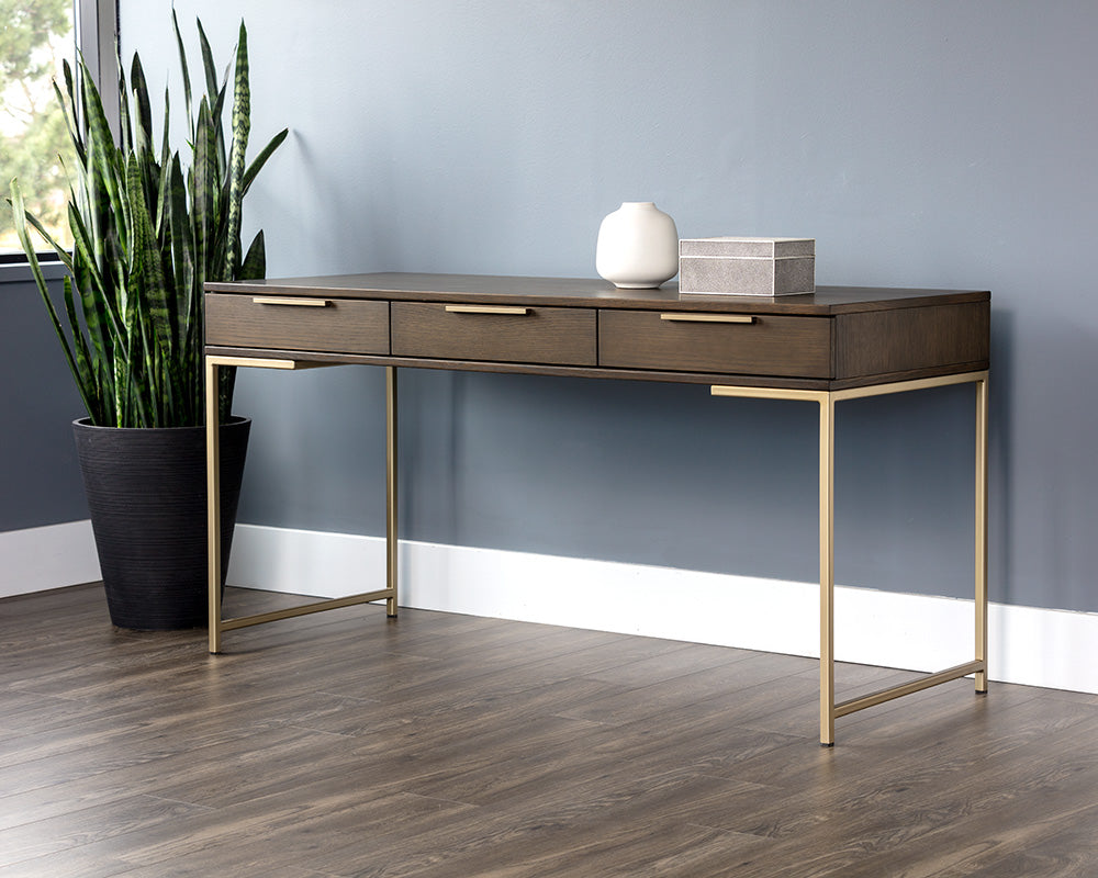 Rebel Desk - Gold - Raw Umber