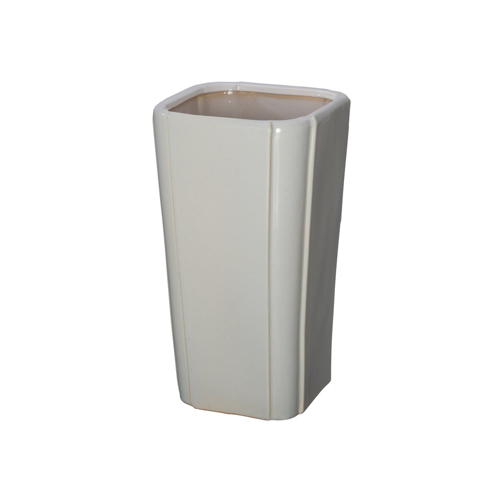 Quadrant Open Vase, Grey 9x9x16"H