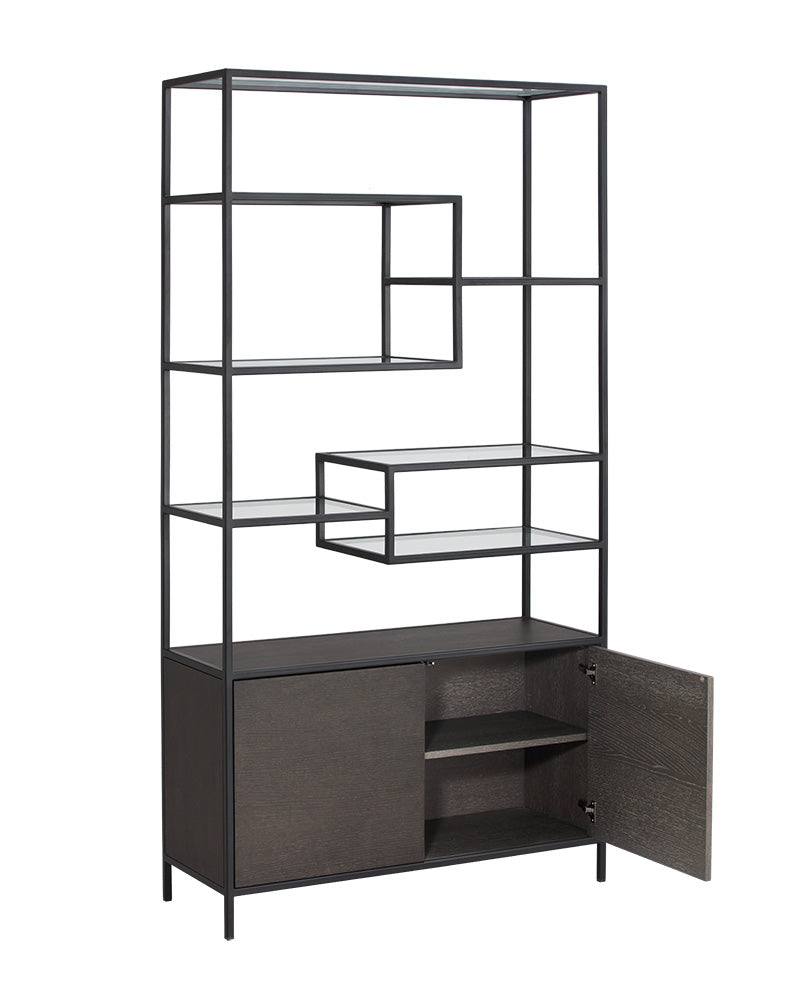 Stamos Bookcase - Black - Charcoal Grey