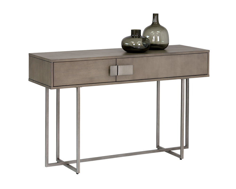 Jade Console Table - Antique Silver - Ash Grey