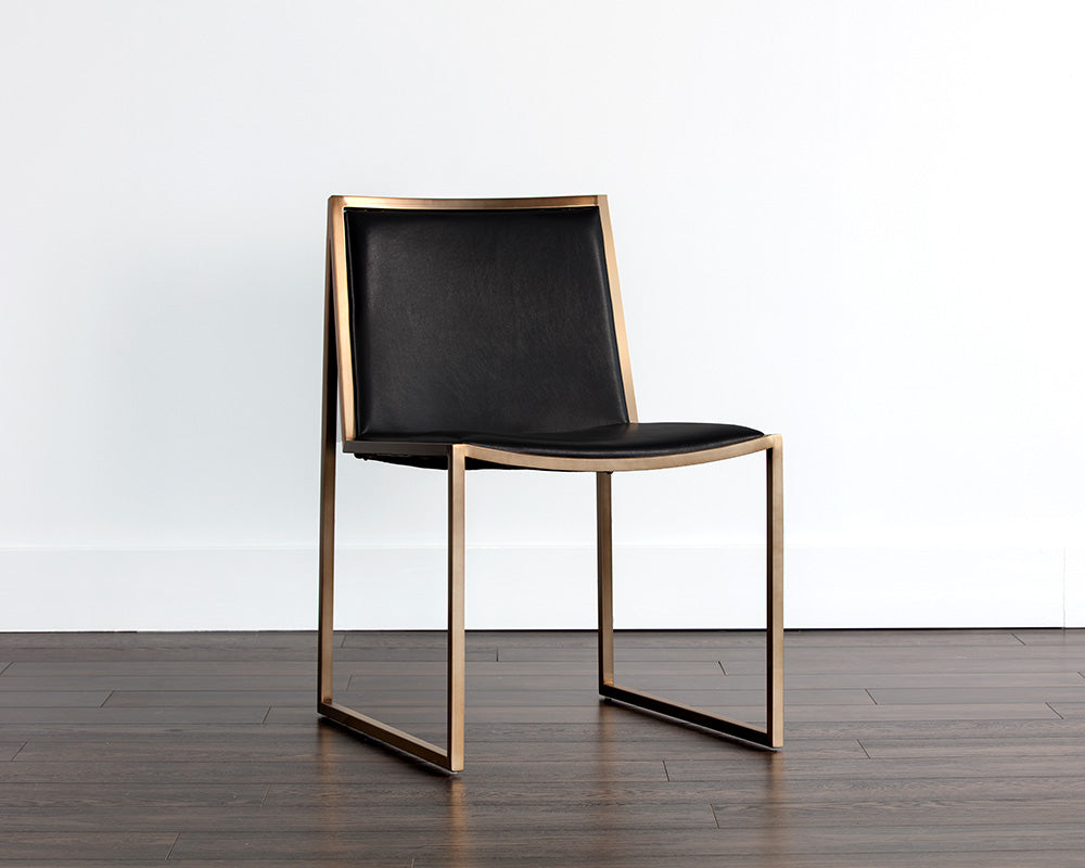 Blair Dining Chair - Antique Brass - Cantina Black