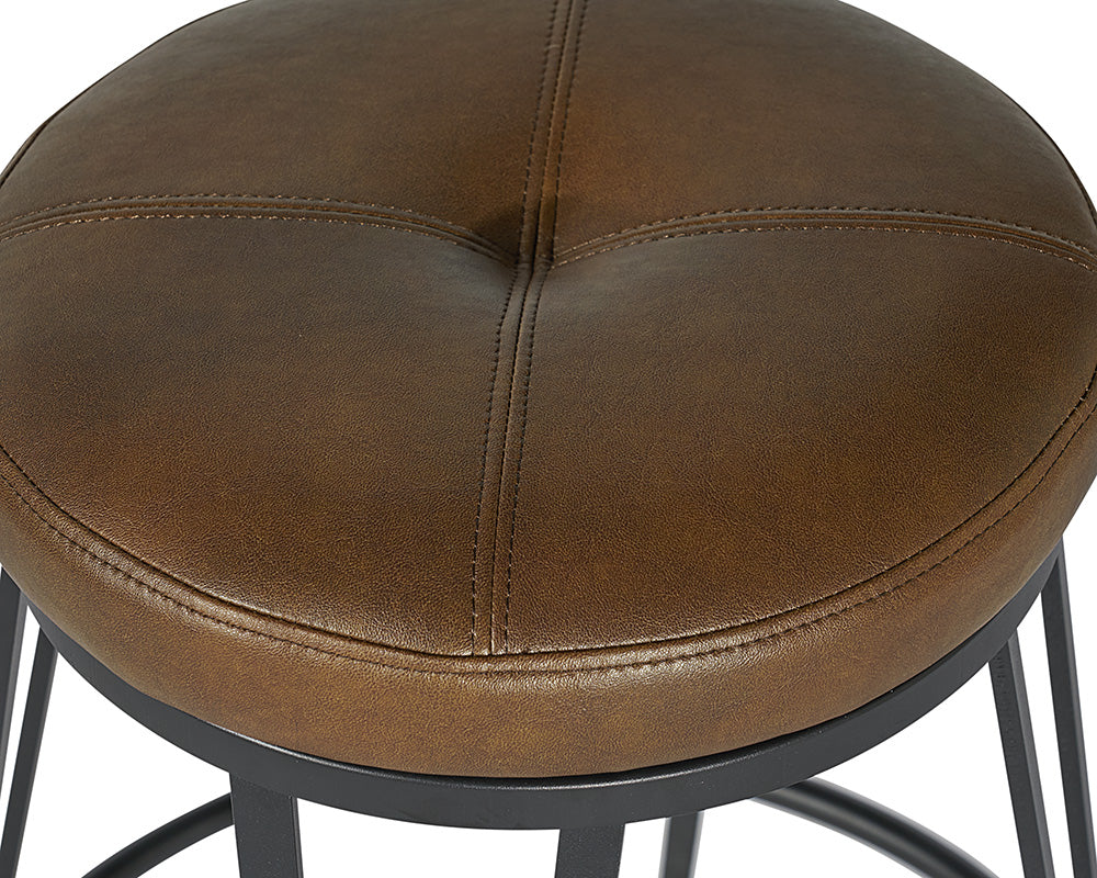 Matthews Swivel Counter Stool - Black - Bravo Cognac