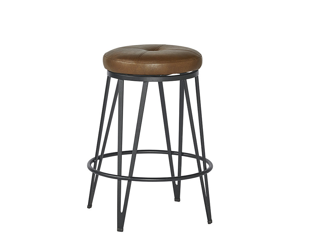 Matthews Swivel Counter Stool - Black - Bravo Cognac