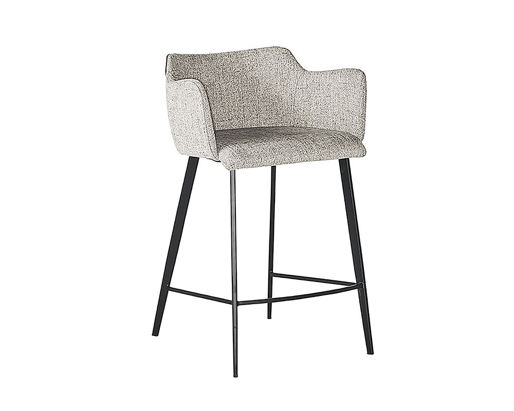 Griffin Counter Stool - November Grey / Bravo Cognac