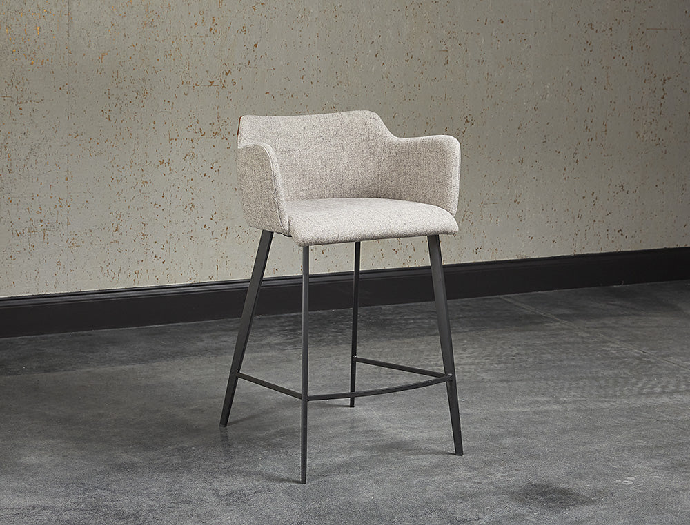 Griffin Counter Stool - November Grey / Bravo Cognac