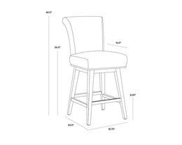 Hamlet Swivel Counter Stool - Castillo Cream