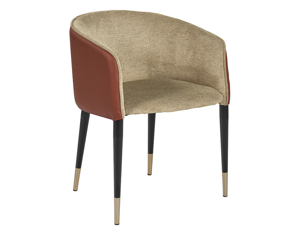 Asher Dining Armchair - Polo Club Toast / Dillon Chili