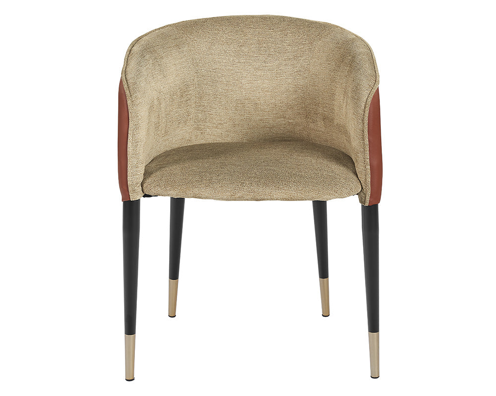 Asher Dining Armchair - Polo Club Toast / Dillon Chili