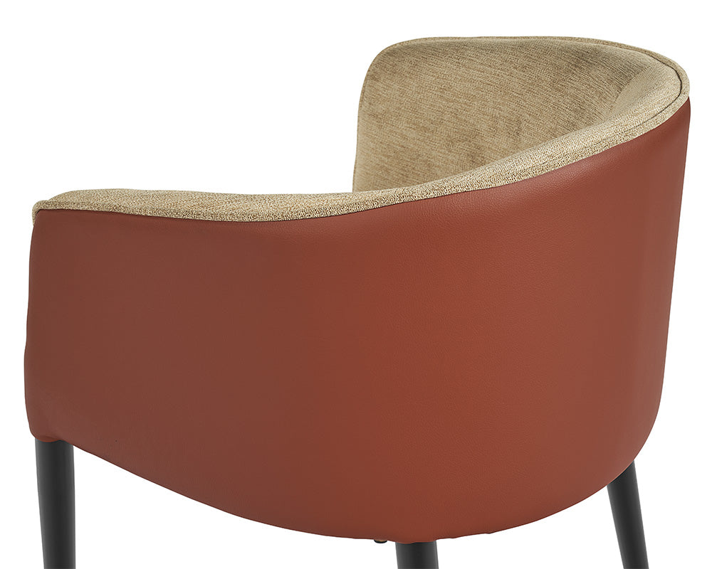 Asher Dining Armchair - Polo Club Toast / Dillon Chili