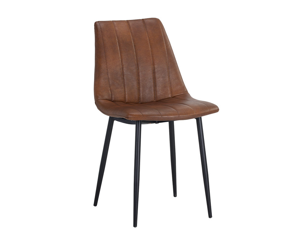 Drew Dining Chair - Black - Bravo Cognac