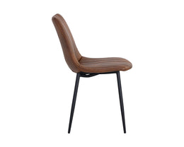 Drew Dining Chair - Black - Bravo Cognac