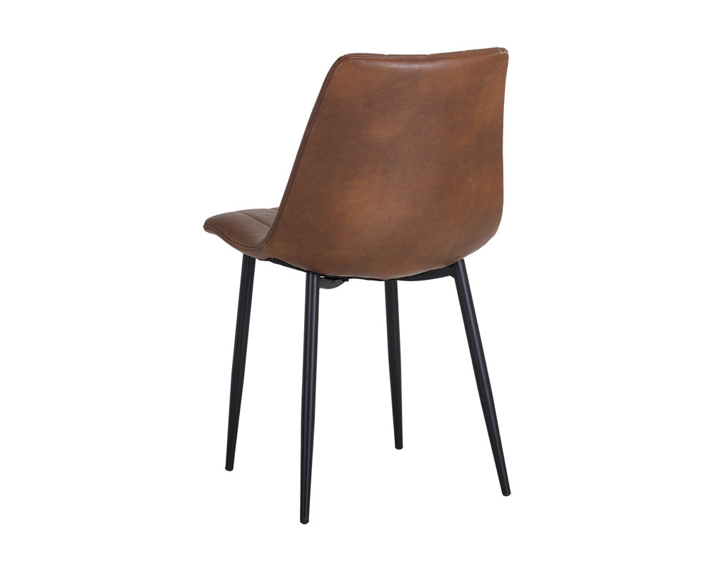 Drew Dining Chair - Black - Bravo Cognac