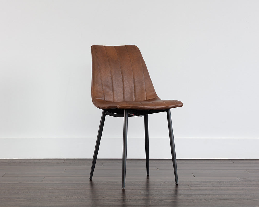 Drew Dining Chair - Black - Bravo Cognac