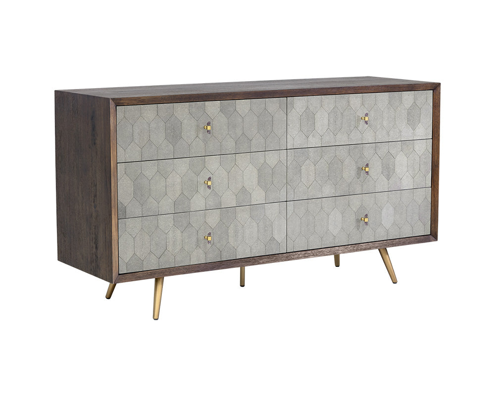 Aniston Dresser - Dark Mango - Taupe Shagreen