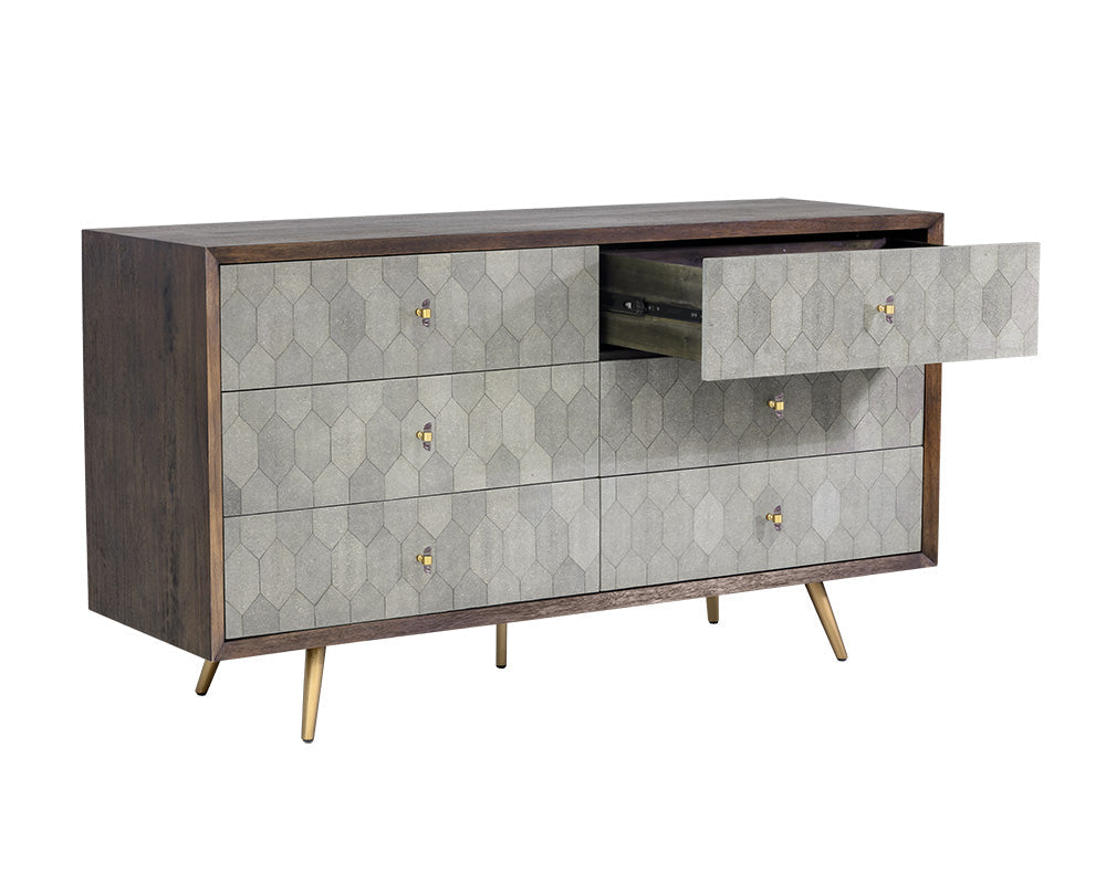 Aniston Dresser - Dark Mango - Taupe Shagreen