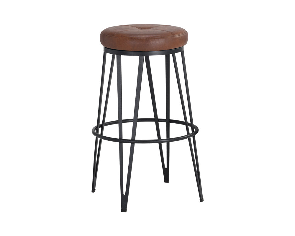 Matthews Swivel Barstool - Black - Bravo Cognac