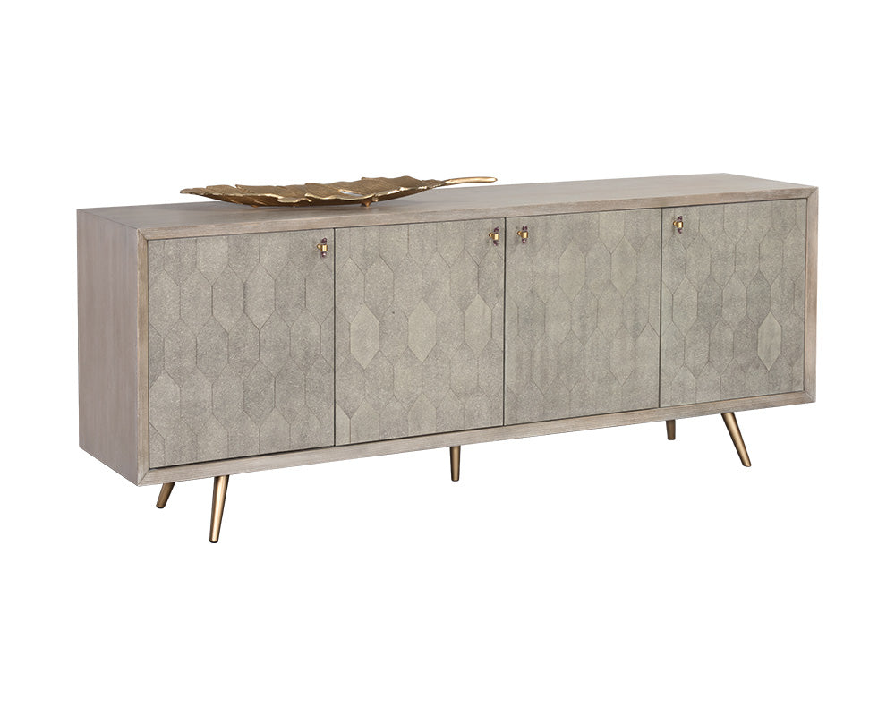 Aniston Sideboard - Large - White Ceruse - Taupe Shagreen