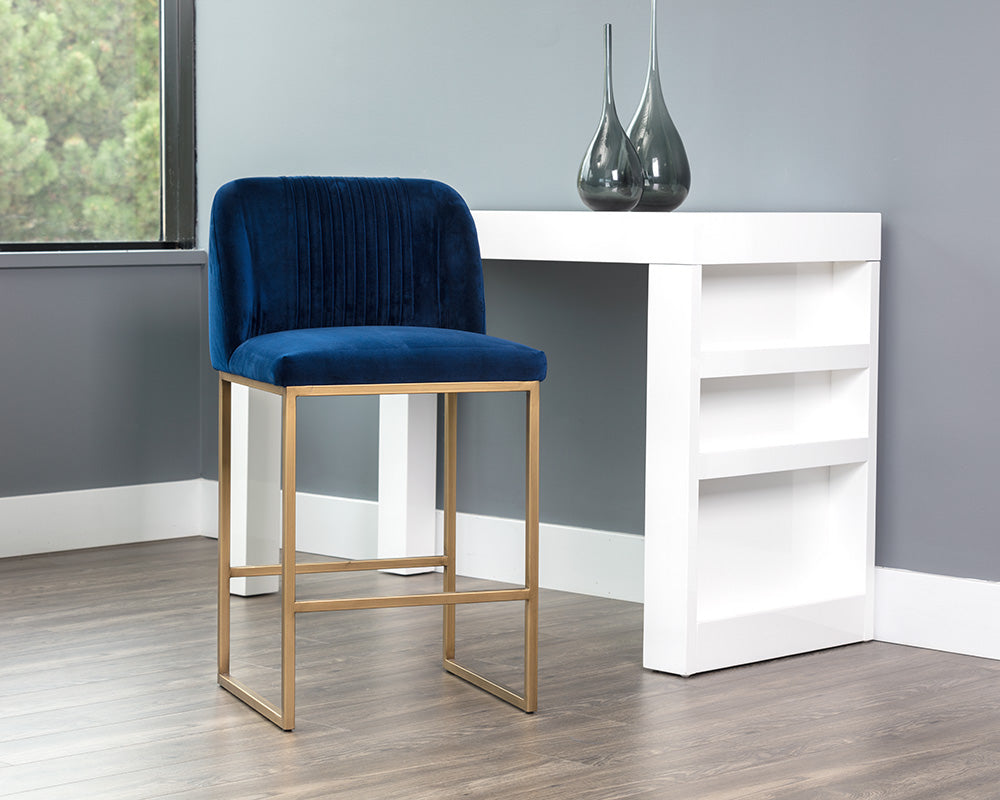 Nevin Counter Stool - Sapphire Blue