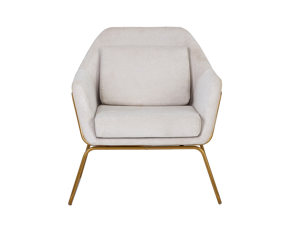 Watts Lounge Chair - Gold - Polo Club Muslin / Bravo Cream