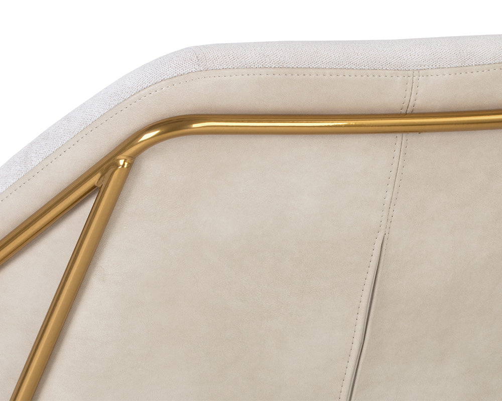 Watts Lounge Chair - Gold - Polo Club Muslin / Bravo Cream