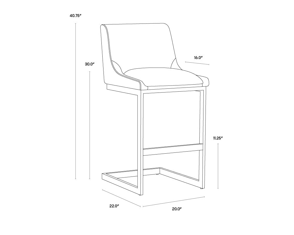 Holly Barstool - Zenith Graphite Grey