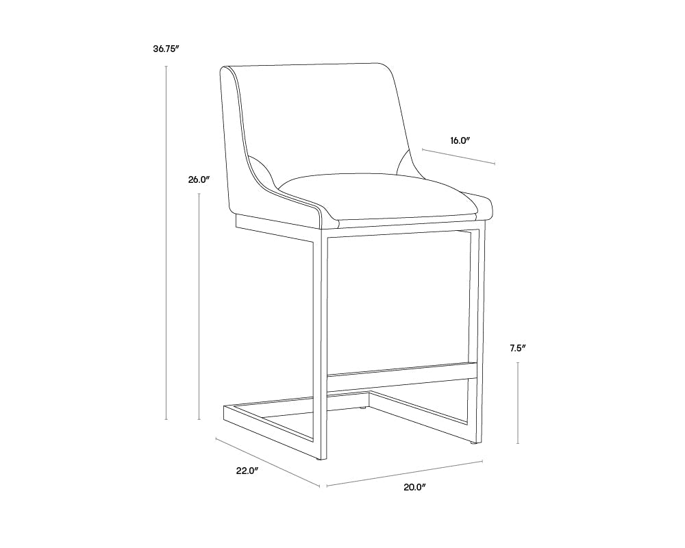 Holly Counter Stool - Zenith Graphite Grey