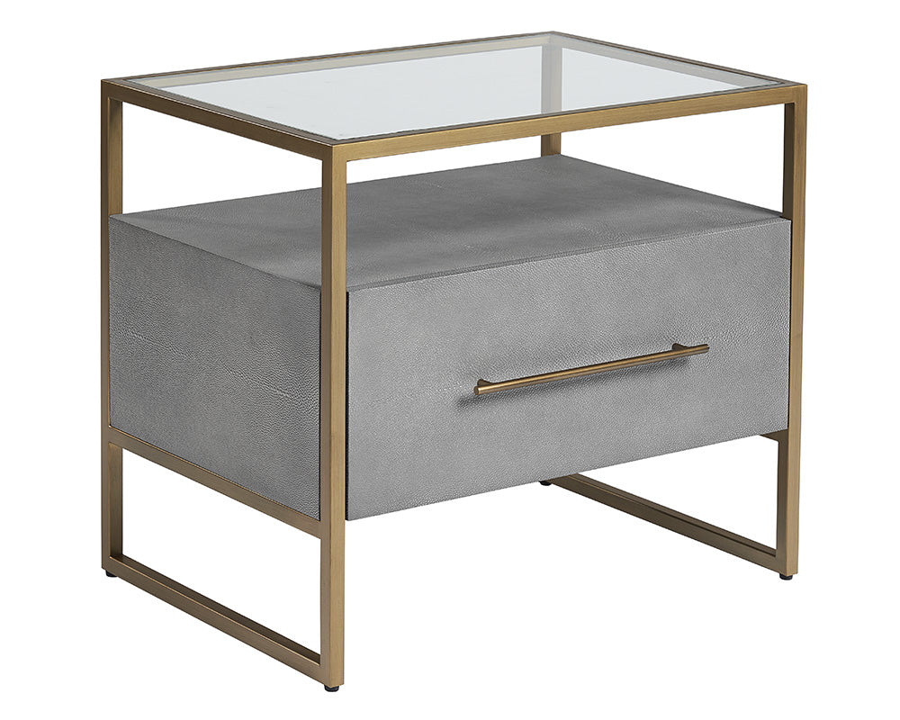 Venice Nightstand - Grey Shagreen