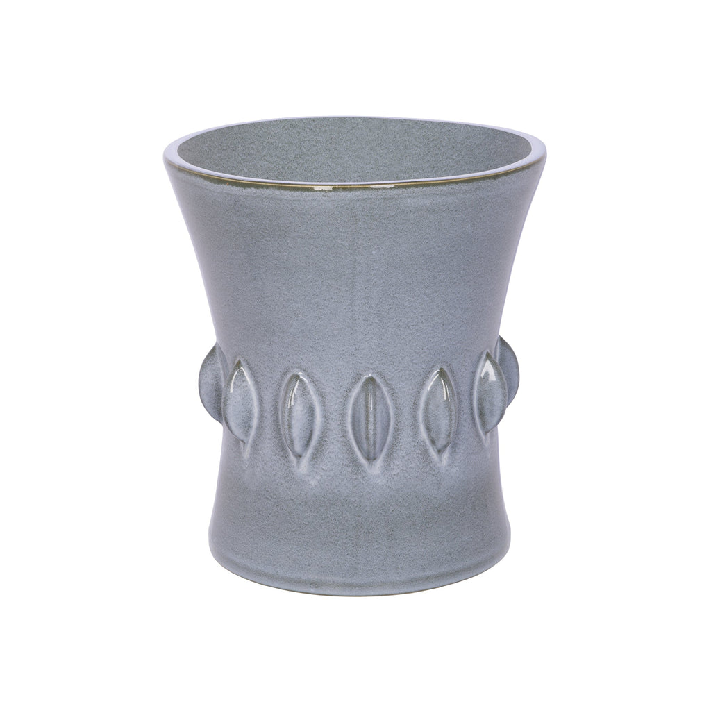 Jewel Vase, Light Grey 11x12"H