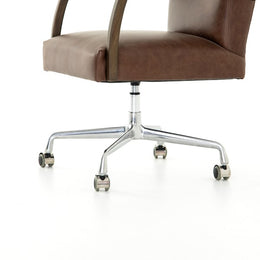 Bryson Desk Chair - Havana Brown Leather