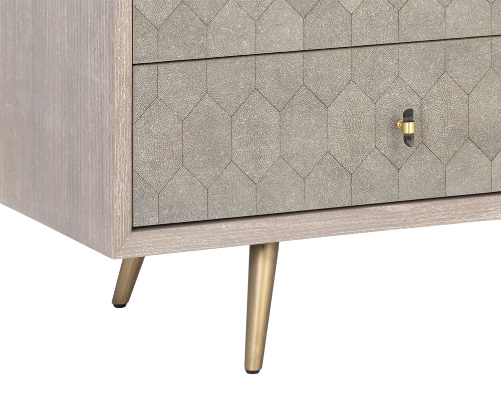 Aniston Dresser - White Ceruse - Taupe Shagreen