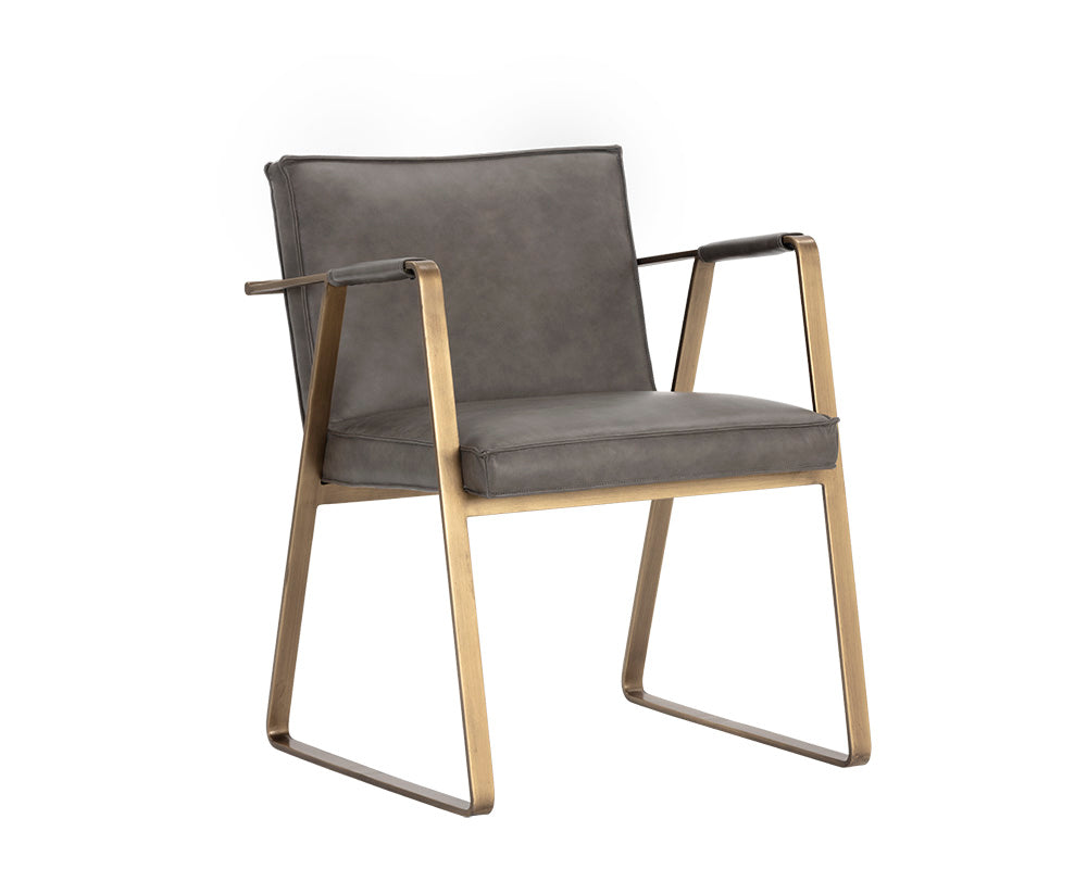 Kristoffer Dining Armchair - Vintage Steel Grey Leather