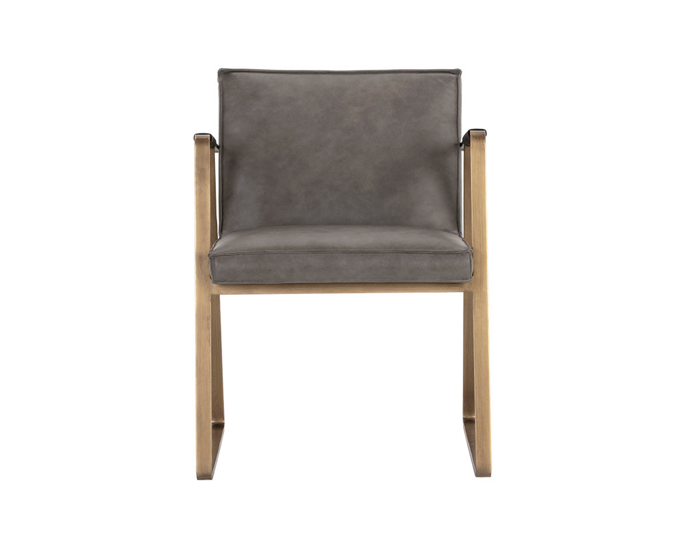 Kristoffer Dining Armchair - Vintage Steel Grey Leather