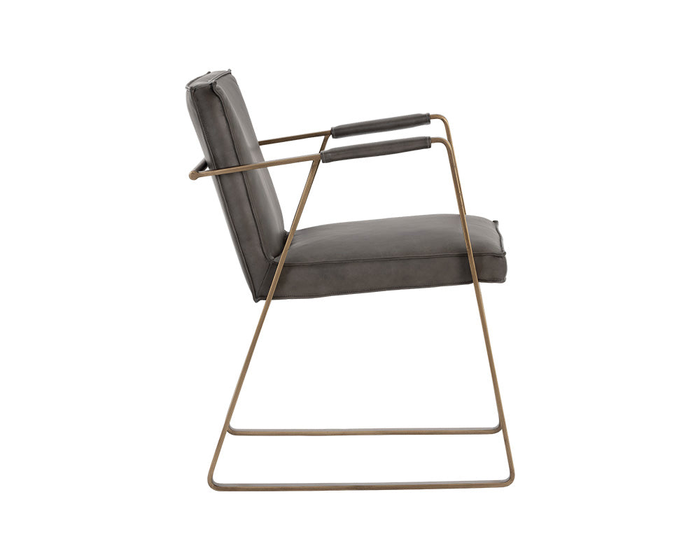 Kristoffer Dining Armchair - Vintage Steel Grey Leather