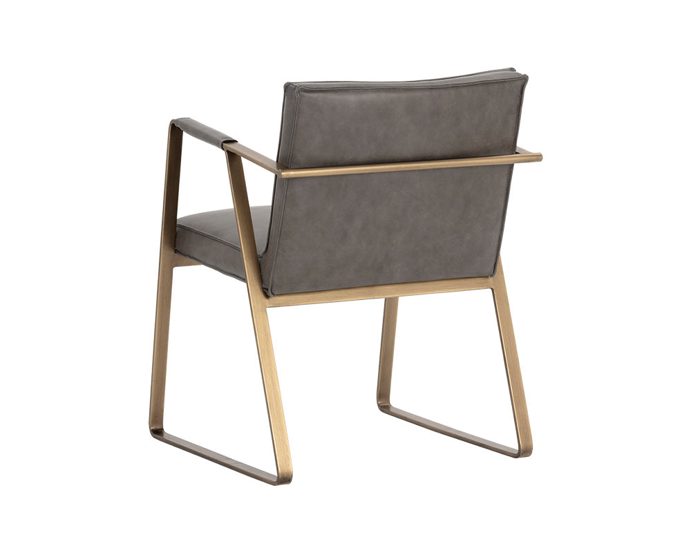 Kristoffer Dining Armchair - Vintage Steel Grey Leather