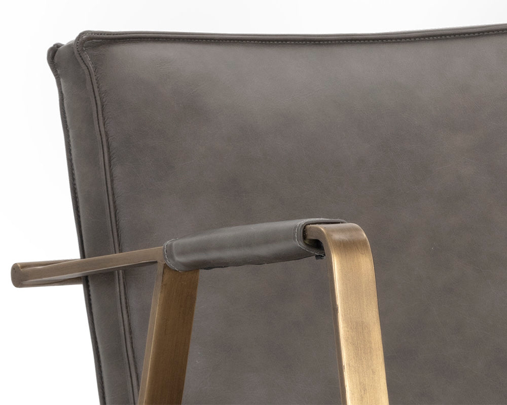 Kristoffer Dining Armchair - Vintage Steel Grey Leather