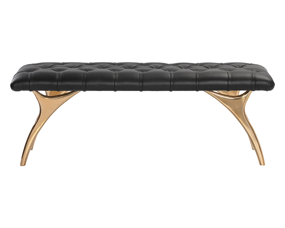 Taylen Bench - Black Leather