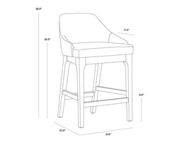 Kace Counter Stool - Leo Shale Grey