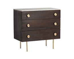 Keely Dresser - White Marble / Dark Walnut