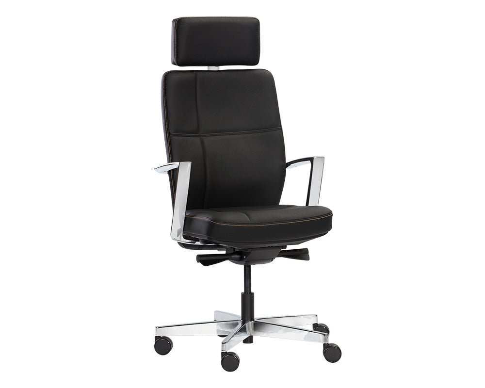 Dennison Office Chair - Black Leather