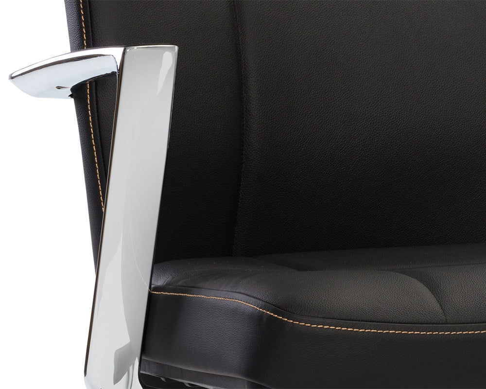 Dennison Office Chair - Black Leather
