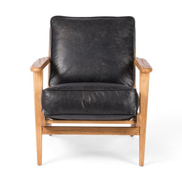 Brooks Lounge Chair - Rialto Ebony - Smoked Drift Oak by Four Hands
