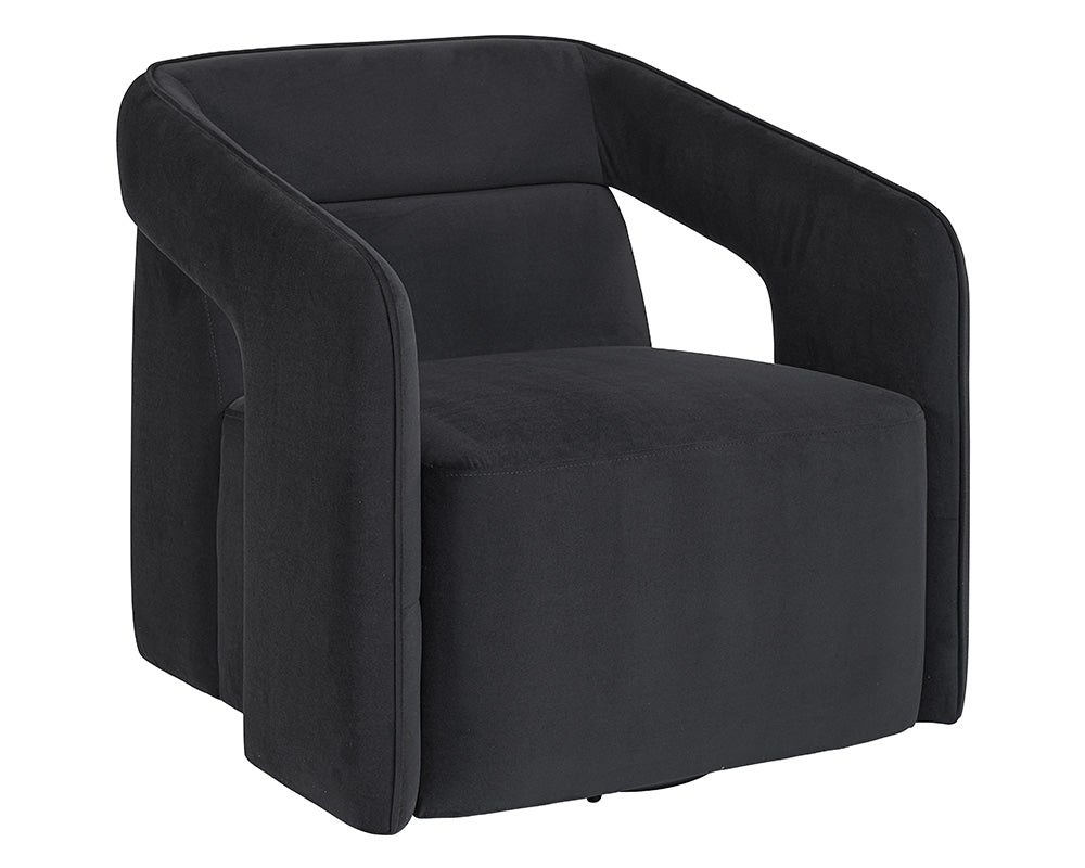 Kendrick Swivel Lounge Chair - Abbington Black