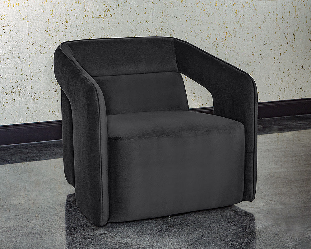 Kendrick Swivel Lounge Chair - Abbington Black