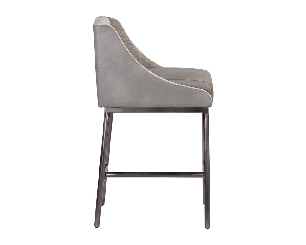 Dalary Counter Stool - Bravo Metal / Polo Club Stone