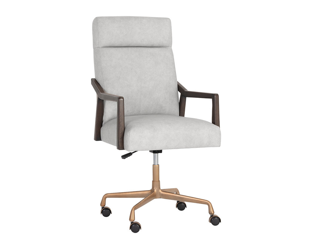 Collin Office Chair - Saloon Light Grey Leather