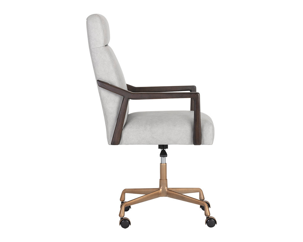 Collin Office Chair - Saloon Light Grey Leather