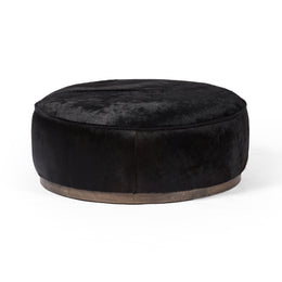 Sinclair Large Round Ottoman-Dark Hair