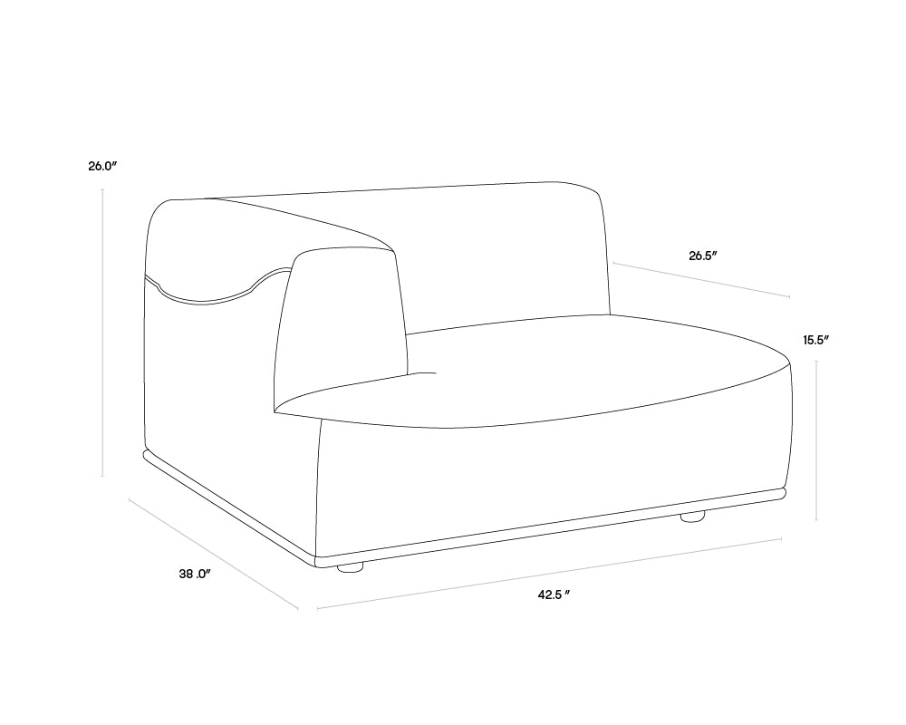 Darren Modular - Left Armchair - Moto Stucco